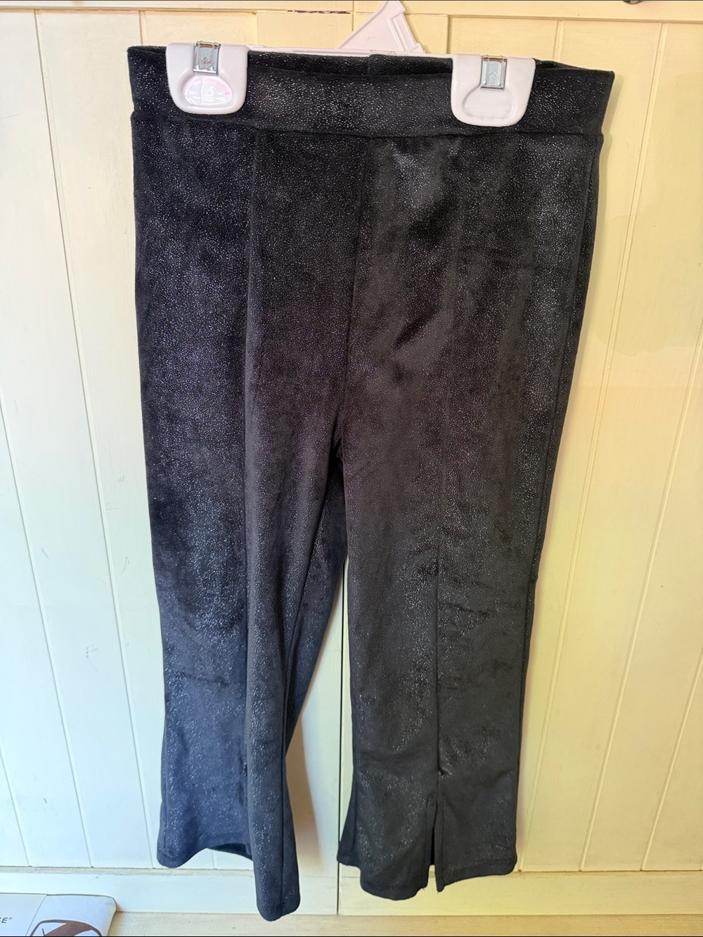 3/$6 Girls' Black Sparkle Flare Leggings